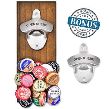 Gifts for Men Dad Husband, Wall Mounted Magnetic Bottle Opener, Unique Christmas Beer Gift Ideas for Him Boyfriend, Stocking Stuffers Cool Stuff Gadgets, Birthday Anniversary Housewarming Presents