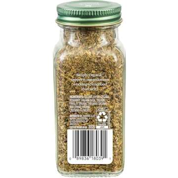 Simply Organic Herbs De Provence, 1-Ounce Jar, French Blend of Aromatic Savory, Thyme, Rosemary, Basil Tarragon & Lavender