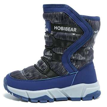 GUBARUN Boys Snow Boots Kids Outdoor Warm Shoes Waterproof (Blue, 7)