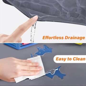 FLATO Waterproof Under Sink Mat - 22" x 19" Shelf Liner for Kitchen & Bathroom, Cabinet Protector, Organizers and Storage, Flexible Silicone Sink Drip Tray