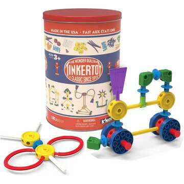 TINKERTOY Retro Building Tin - 100 Parts for Kids