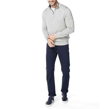 Nautica mens Nautica Men's Quarter-zip Sweater, Grey Heather, X-Large US