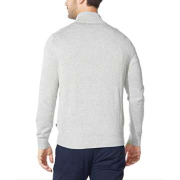 Nautica mens Nautica Men's Quarter-zip Sweater, Grey Heather, X-Large US