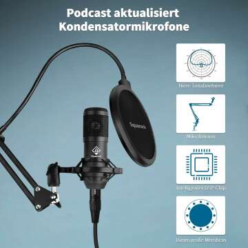 Podcast Equipment Bundle - Mixer & Microphone for 2