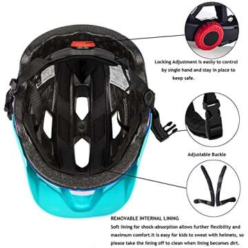 Kids Helmet, Exclusky Kids Bike Helmet Adjustable Safety Lightweight Children Bicycle Helmet for Kids Skating Cycling Scooter Boys and Girls Bicycle Helmets Ages 5-8-14