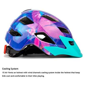 Kids Helmet, Exclusky Kids Bike Helmet Adjustable Safety Lightweight Children Bicycle Helmet for Kids Skating Cycling Scooter Boys and Girls Bicycle Helmets Ages 5-8-14