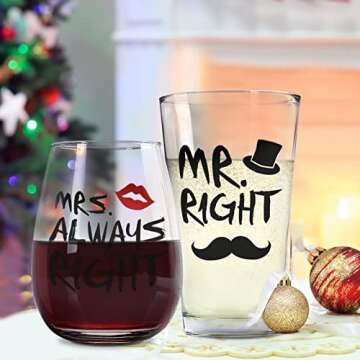 Funny Couple Stemless Glass Set for Home Use