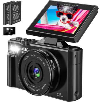 4K 64MP Digital Camera - Perfect for Photography & Vlogging