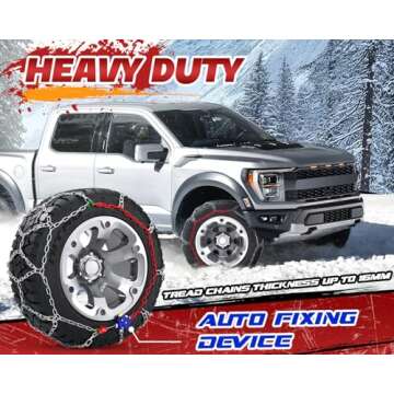 Heavy-Duty Snow Chains for Quick Installation - Set of 2