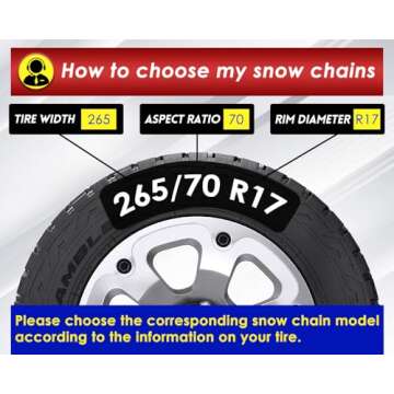 Quick Install Snow Chains for Trucks & SUVs Set of 2