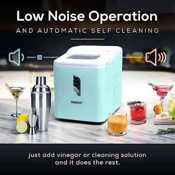 Igloo Automatic Ice Maker, Self- Cleaning, Countertop Size, 26 Pounds in 24 Hours, 9 Large or Small Ice Cubes in 7 Minutes, LED Control Panel, Scoop Included, Perfect for Water Bottles, Mixed Drinks