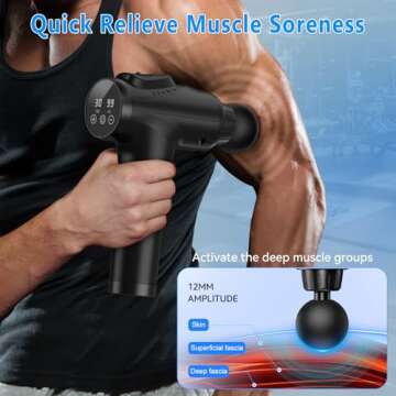 APHERMA Massage Gun, Muscle Massage Gun for Athletes Handheld Electric Deep Tissue Back Massager, Percussion Massage Device for Pain Relief with 30 Speed Levels 9 Heads