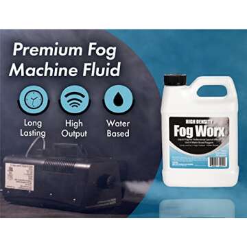 FogWorx Extreme High Density Fog Juice - Long Lasting, High Output, Odorless Water Based Machine Fluid - 1 Quart, 32 Ounces for 400 to 1500 Watt Machines