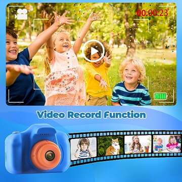 HOMHOW Kids Camera HD Kids Digital Camera for Boys Girls Children, Selfie Toddler Camera Kid Toys Christmas Birthday Gift Age 3 4 5 6 7 8 9 Year, 2inch IPS Screen with 32GB TF Card Navy Blue