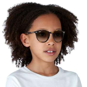 Ray-Ban Junior Kids' Round Sunglasses - Havana/Brown Gradient