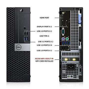 Dell OptiPlex 5050 Desktop Computers with 24" Monitor PC Bundle,Intel i7-6700 3.4GHz,32GB DDR4 Ram New 512GB M.2 NVMe SSD,Intel AX200 Built-in WIFI 6,Bluetooth 5.2, HDMI,DVD-RW,Windows 10 Pro(Renewed)