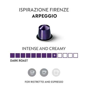 Nespresso Capsules Original Line, Arpeggio Intenso, Dark Roast Coffee, 50 Count Coffee Pods