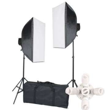 StudioFX 2400 Watt Large Photography Softbox Continuous Photo Lighting Kit 28" x 20" + Boom Arm Hairlight with Sandbag by Kaezi