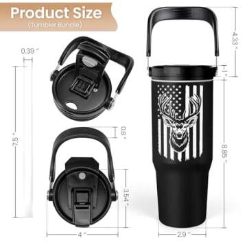 SANDJEST 30oz Insulated Hunting Tumbler with Handle - Perfect Gift for Dads & Grandpas