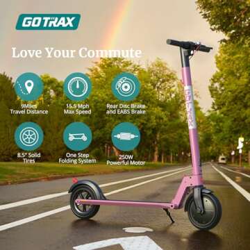 Gotrax GXL V2 Electric Scooter for Adult, 8.5" Solid Tire Max 9 Mile 15.5Mph Speed Powered By 250W Motor, Foldable Commuting E Scooter for Adult Pink