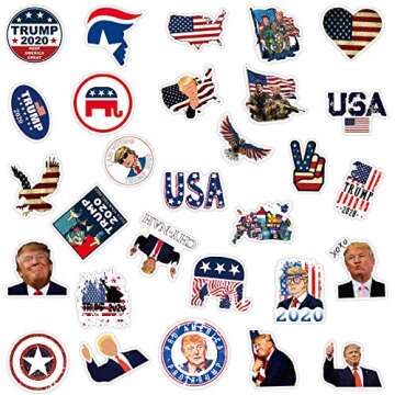 Gaekce Trump Stickers and Decals 2020 | 50 PCS | Vinyl Waterproof Stickers for Laptop,Bumper，Skateboard,Water Bottles,Computer,Phone, Trump 2020 Bumper Stickers(Donald Trump-50)