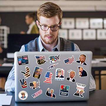 Gaekce Trump Stickers and Decals 2020 | 50 PCS | Vinyl Waterproof Stickers for Laptop,Bumper，Skateboard,Water Bottles,Computer,Phone, Trump 2020 Bumper Stickers(Donald Trump-50)