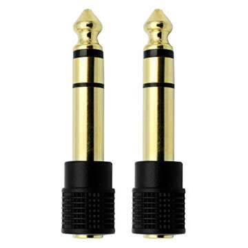 Chadou Audio Adapter 6.35mm Male to 3.5mm Female - Gold Plated (2 Pack)