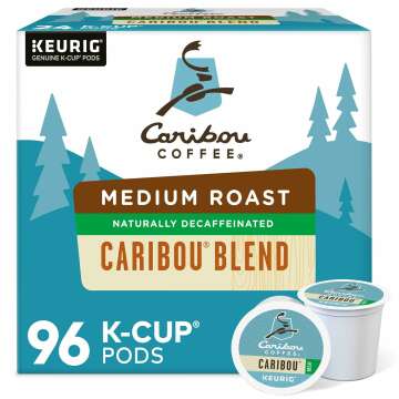 Caribou Coffee Decaf Caribou Blend K-Cup Pods, 96 Count - Medium Roast