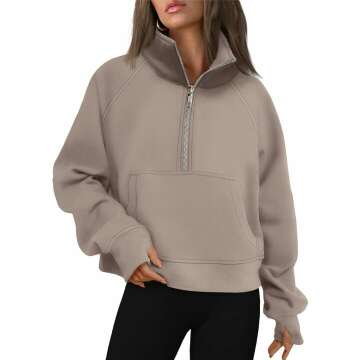 AUTOMET Women's Half Zip Cropped Hoodie - Fall Style