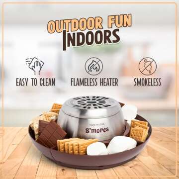 Electric S'mores Maker with Lazy Susan & Roasting Sticks