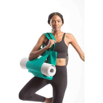 Canvas Yoga Mat Bag with Mat Carrier Pocket