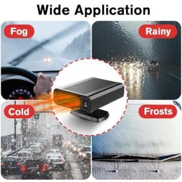 Car Heater, 12V Portable Car Heater that Plug in Cigarette Lighter, 2 in 1 Fast Heating Defrost Defogger, Windscreen Defogger Defroster for Vehicle