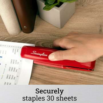 Swingline 747 Stapler - 30 Sheets, Jam-Free, Rio Red