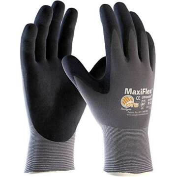 MaxiFlex Safety Work Gloves 34-874 Nitrile Micro-Foam Grip Palm & Fingers - Excellent grip and abrasion resistance