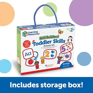 Learning Resources Skill Builders! Toddler Skills - Toddler Learning Materials, Homeschool Preschool Supplies, Teaching Cards for Toddlers, Ages 2+,41 Piece Set