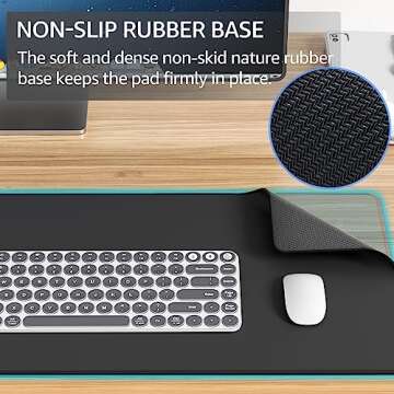 KTRIO Large Gaming Mouse Pad with Superior Micro-Weave Cloth, Extended Desk Mousepad with Stitched Edges, Non-Slip Base, Water Resist Keyboard Pad for Gamer, Office & Home, 31.5 x 11.8 in, Black