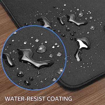 KTRIO Large Gaming Mouse Pad with Superior Micro-Weave Cloth, Extended Desk Mousepad with Stitched Edges, Non-Slip Base, Water Resist Keyboard Pad for Gamer, Office & Home, 31.5 x 11.8 in, Black