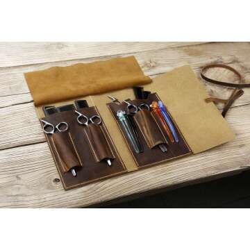Leather Barber Roll Case