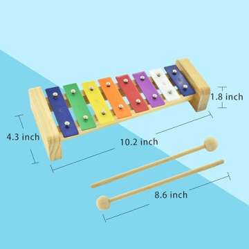 MUSICUBE Xylophone for Kids Wooden Xylophone with Mallets Orff Music Instrument for Educational Preschool Learning Baby Percussion Kit Professional Tuning Gift Choice for Children