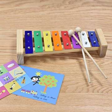 MUSICUBE Xylophone for Kids Wooden Xylophone with Mallets Orff Music Instrument for Educational Preschool Learning Baby Percussion Kit Professional Tuning Gift Choice for Children