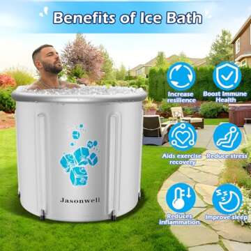 Jasonwell Ice Bath Tub for Athletes - Heavy Duty Cold Water Therapy Plunge Tub Ice Pod for Recovery Portable Ice Barrel Plunge Pool for Outdoor Inflatable Hot Tub Bathtub at Home for Adults