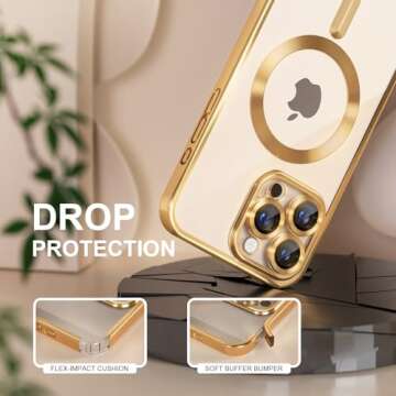 Misea Magnetic iPhone 16 Pro Max Case - Gold, Clear