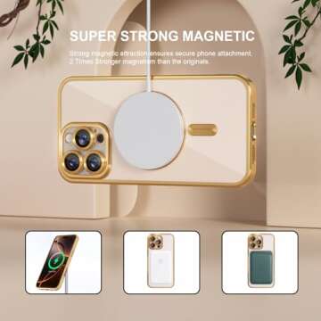 Misea Magnetic iPhone 16 Pro Max Case - Gold, Clear