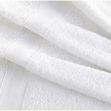 Quick-Dry, Soft & High Absorbent Bath Towels 27"x54" Cotton Turkish Bath Towel Set of 4 | Daily Use 100% Cotton Towels for Bathroom, Gym & More | Bathroom Towels Set (4 Pcs, White)