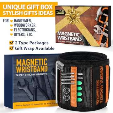 Tools Gifts for Men Stocking Stuffers Christmas - Magnetic Wristband for Holding Screws Wrist Magnet Tool Belt Holder Cool Gadgets for Men Birthday Gifts for Dad Father Women Adults Mens Gift Ideas