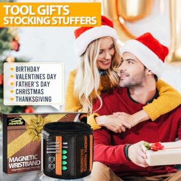 Tools Gifts for Men Stocking Stuffers Christmas - Magnetic Wristband for Holding Screws Wrist Magnet Tool Belt Holder Cool Gadgets for Men Birthday Gifts for Dad Father Women Adults Mens Gift Ideas