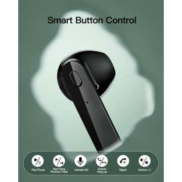 CAPOXO Wireless Earbuds, Bluetooth Earbuds Headphones Bass Stereo, IPX7 Waterproof Ear Buds with Mic LED Display, in Ear Earphones, 78H Playtime for Smartphone Laptop Pad Sports Workout,Black