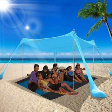 BOTINDO Family Beach Tent Canopy Sun Shade for Outdoor Fun