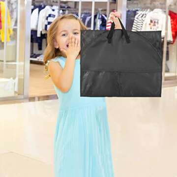 Waterproof Hanging Garment Bag,40 inch Garment Bags for Hanging Clothes,Garment Bags for Travel Storage,Dance Clothes Bag,Kids Garment Bag for Dance Costumes,Sports,Theatre,Beauty Pageants (Black)