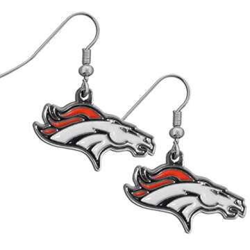 NFL Siskiyou Sports Womens Denver Broncos Dangle Earrings and Charm Bangle Bracelet Set One Size Team Color